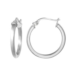 Bridge Jewelry Square Tube Hoop Earrings Sterling Silver