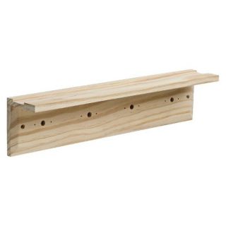 Young House Love Blank Hook Rail with Ledge   Unfinished Wood