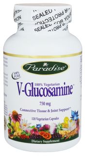 Paradise Herbs   V Glucosamine 750 mg.   120 Vegetarian Capsules