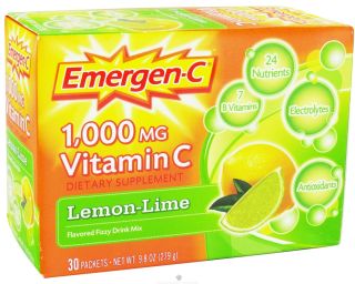 Alacer   Emergen C Vitamin C Energy Booster Lemon Lime 1000 mg.   30 Packet(s)