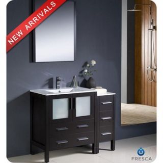 Fresca Torino 42 Espresso Modern Bathroom Vanity with Side Cabinet & Integrated