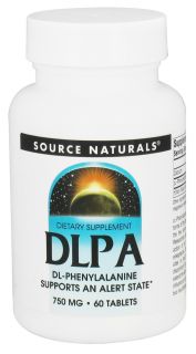 Source Naturals   DLPA DL Phenylalanine 750 mg.   60 Tablets