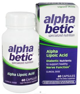 Enzymatic Therapy   Alpha Betic Diabetic Nutrition Alpha Lipoic Acid   60 Capsules
