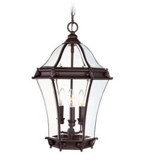 Fleur De Lis 3 Light Outdoor Pendants/Chandeliers in Bronze 2625 07