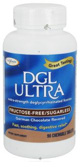 Enzymatic Therapy   DGL Ultra Fructose Free/Sugarless German Chocolate Flavored   90 Chewable Tablets