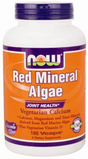 NOW Foods   Red Mineral Algae Vegetarian Calcium   180 Vegetarian Capsules