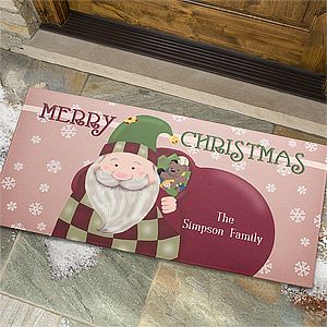Personalized Large Christmas Doormats   Vintage Santa