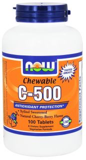 NOW Foods   Vitamin C 500 Chewable Cherry Berry 500 mg.   100 Chewable Tablets