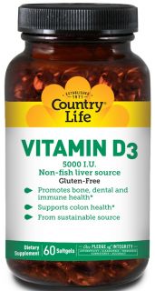 Country Life   Vitamin D3 5000 IU   60 Softgels
