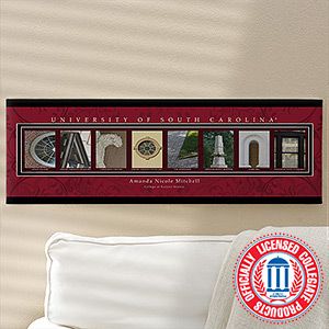 University of South Carolina Campus Photo Personalized Letter Art