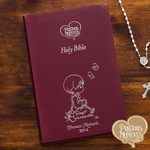 Personalized Childrens Bible   Precious Moments   Burgundy