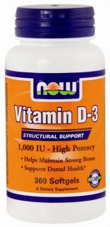 NOW Foods   High Potency Vitamin D 3 1000 IU   360 Softgels