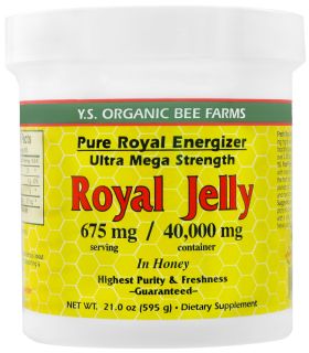 YS Organic Bee Farms   Pure Royal Energizer Royal Jelly In Honey 675 mg.   21 oz.