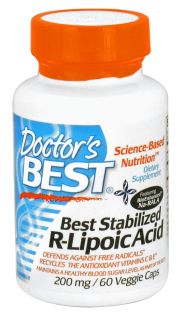 Doctors Best   Best Stabalized R Lipoic Acid Featuring BioEnhanced Na RALA   60 Vegetarian Caplet(s)