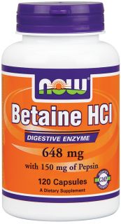 NOW Foods   Betaine HCl   120 Capsules