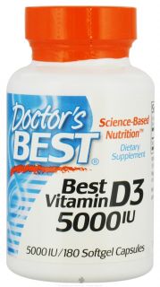 Doctors Best   Best Vitamin D3 5000 IU   180 Softgels