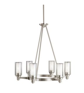 Circolo 6 Light Chandeliers in Brushed Nickel 2344NI