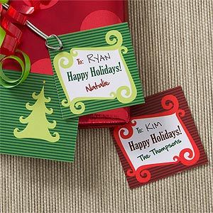 Personalized Christmas Present Gift Tags   Happy Holidays