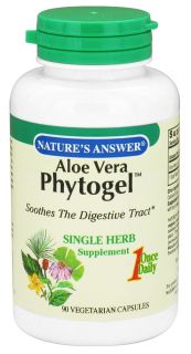 Natures Answer   Aloe Vera Phytogel Once Daily Single Herb Supplement   90 Vegetarian Capsules