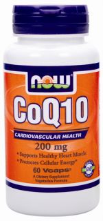 NOW Foods   CoQ10 Cardiovascular Health 200 mg.   60 Vegetarian Capsules