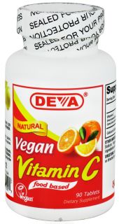 Deva Nutrition   Vegan Natural Vitamin C Food Based   90 Tablets DAILY DEAL