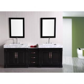 Design Element Odyssey 88 Double Sink Bathroom Vanity   Espresso