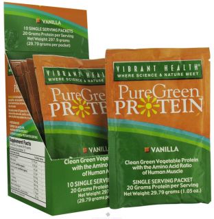 Vibrant Health   Pure Green Protein Powder Single Serving Packet Vanilla   1.01 oz.