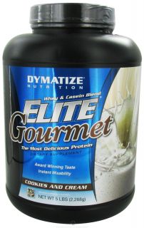 Dymatize Nutrition   Elite Gourmet Protein Whey & Casein Blend Powder Cookies & Cream   5 lbs.