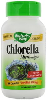 Natures Way   Chlorella Micro algae 410 mg.   100 Capsules
