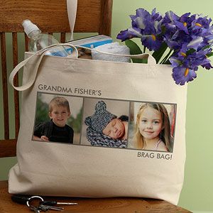 Personalized Photo Canvas Tote Bags   Three Photos