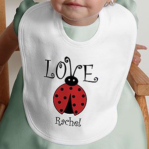 Personalized Baby Bib   Love Bug