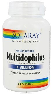 Solaray   Multidophilus 3 Billion Triple Strain Formula   180 Capsules