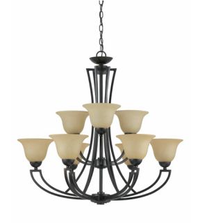 Greco 9 Light Chandeliers in English Bronze 32784