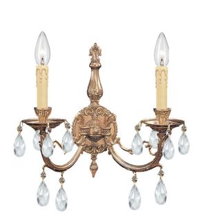 Etta 2 Light Wall Sconces in Olde Brass 492 OB CL S