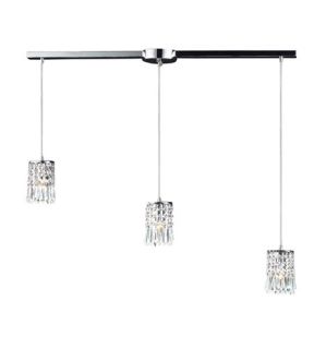 Optix 3 Light Pendants in Polished Chrome 2997/3L