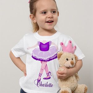 Personalized T Shirts for Girls   Princess or Ballerina