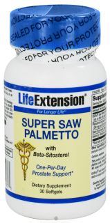 Life Extension   Super Saw Palmetto with Beta Sitosterol   30 Softgels