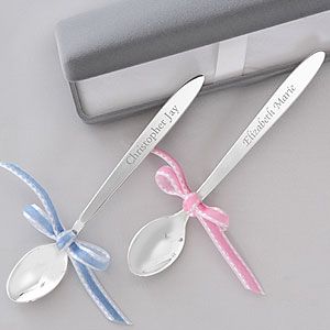 Personalized Silver Baby Spoon Keepsake Gift