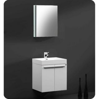 Fresca Alto White Modern Bathroom Vanity with Medicine Cabinet