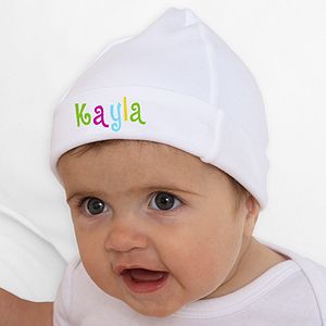 Personalized Baby Hat   Hot Pastel Design