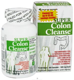 Health Plus   Super Colon Cleanse 500 mg.   60 Capsules