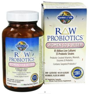 Garden of Life   RAW Probiotics Women 50 & Wiser   90 Vegetarian Capsules