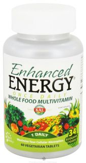 Kal   Enhanced Energy Once Daily Whole Food Multivitamin   60 Vegetarian Tablets