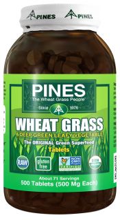 Pines   Wheat Grass Tabs 500 mg.   500 Tablets