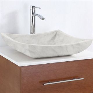 Avalon Vessel Sink by Wyndham Collection   White Carrera Marble