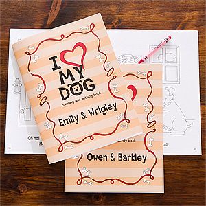 Personalized Kids Coloring Books   I Love My Dog
