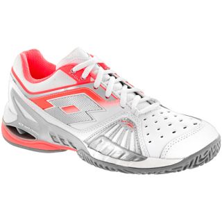 Lotto Raptor Ultra IV Lotto Womens Tennis Shoes White/Fluorescent Carrot/Silve