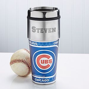 Personalized MLB Baseball Travel Mugs   Chicago Cubs