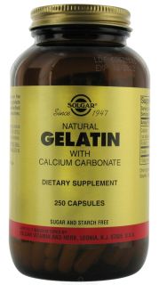 Solgar   Gelatin with Calcium Carbonate   250 Capsules