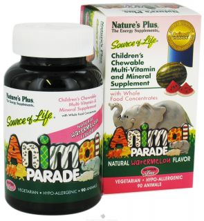 Natures Plus   Animal Parade Childrens Chewable Multi Vitamin Watermelon   90 Chewable Tablets
